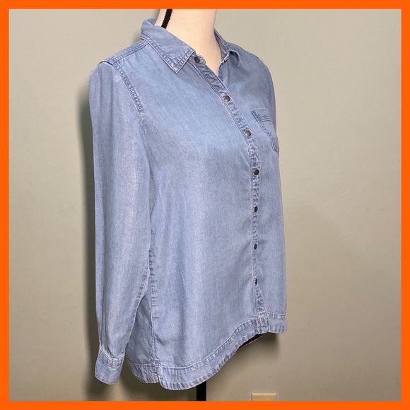 J. Jill Tencel/Lyocell Chambray Long Sleeve Top - Picture 5 of 7